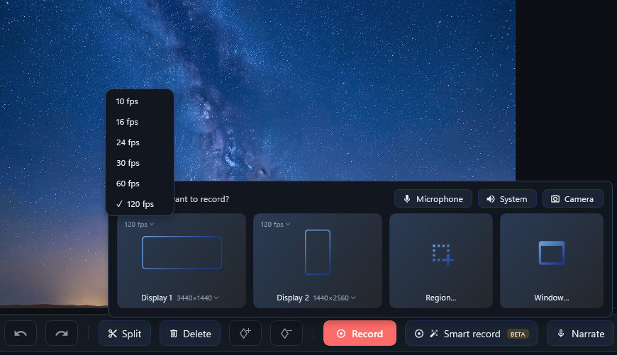 up to 120 FPS Recording